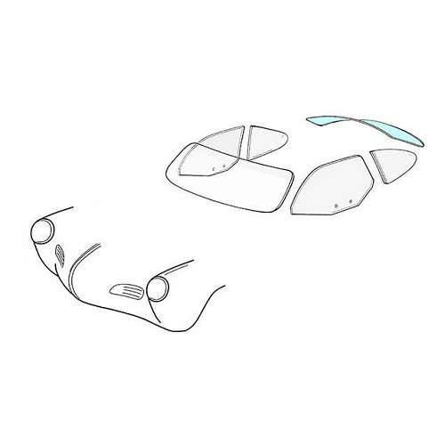     
                
                
    Lunotto non sbrinabile per VOLKSWAGEN Karmann Ghia coupé (08/1955-07/1974) - VA18004
