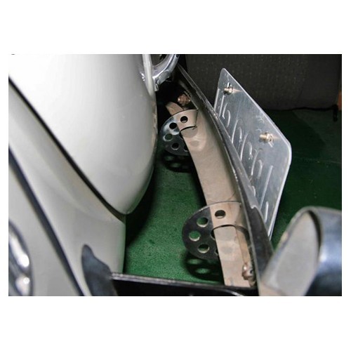  Supporto della targa di immatricolazione in acciao inoxsu paraurti anteriore per Volkswagen Cox ->67 Vintage Speed - Racing - VA20106-1 
