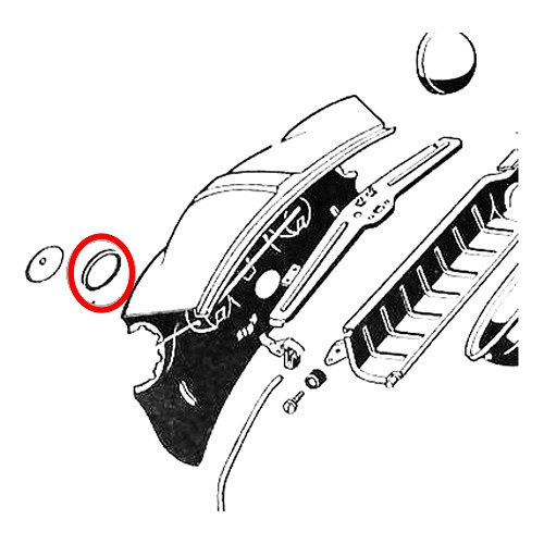 Joint de couvercle de jupe avant pour VOLKSWAGEN Type 34 (08/64-07/69) - VA22005