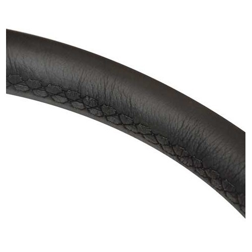  Mountney black leather & polished aluminium steering wheel, 35 cm diameter - VB00201-2 