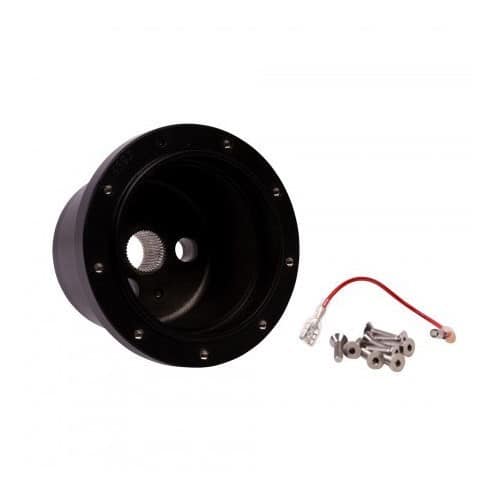  Black aluminium hub for SSP steering wheel, 9 screws Beetle 60 ->74 - VB00354 