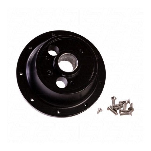  Black aluminium hub for SSP steering wheel, 9 screws for Combi Bay Window 69 ->74 - VB00359-1 