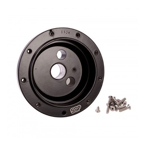  Black aluminium hub for SSP steering wheel, 9 screws for Combi Bay Window 69 ->74 - VB00359 