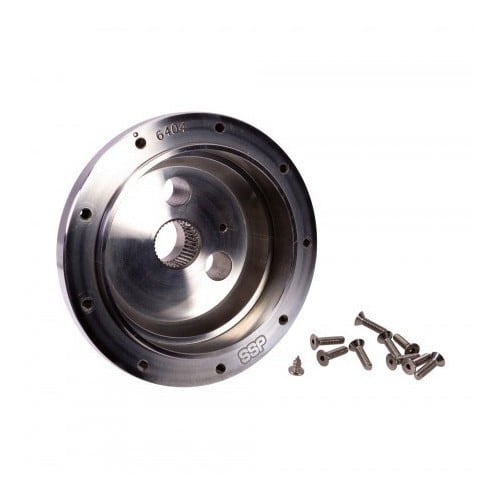  Polished aluminium hub for SSP steering wheel, 9 screws for Combi Bay Window 69 ->74 - VB00360-1 