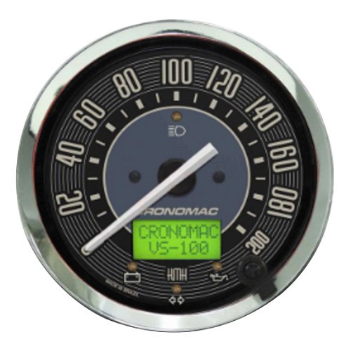     
                
                
    Compteur CRONOMAC pour VOLKSWAGEN Coccinelle 1302/1303 - 200km/h - VB09002
