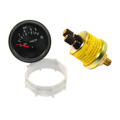  Manómetro + Sensor de presión Aceite 0 - 10 Bar Negro - VB09500-1 