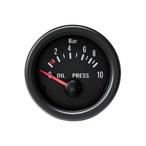  Pressure gauge + Oil pressure sensor, 0 - 10 bar, black - VB09500 