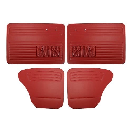  Set van 4 TMI deurpanelen in glad rood vinyl voor Volkswagen Cox Sedan 56 -&gt;64 - VB10112717 