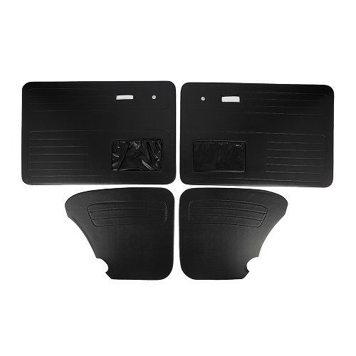  Black vinyl door panels with pockets for Volkswagen Beetle 67-&gt; - 4 pieces - VB10112902 