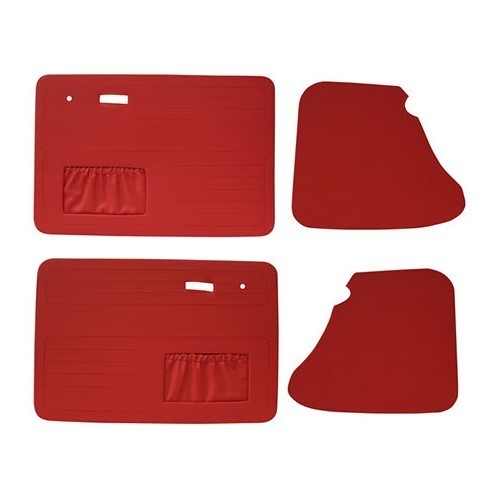  Paneles de puertas de vinilo rojo con bolsillospara Volkswagen escarabajo 67-> - juego de 4 - VB10112905 