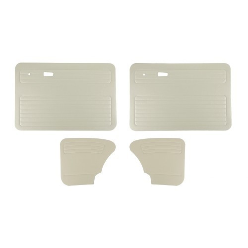     
                
                
    Jeu de 4 panneaux de portes TMI sans poche en vinyle lisse gris clair pour Volkswagen Cox Berline 67 ->77 - VB10124
