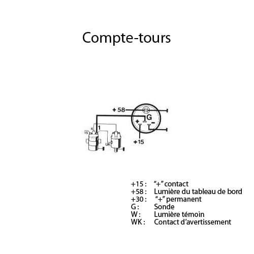 Compte-tours VDO 4000 Trs/Min Diamètre 52 Fond Noir Diesel Cockpit  International