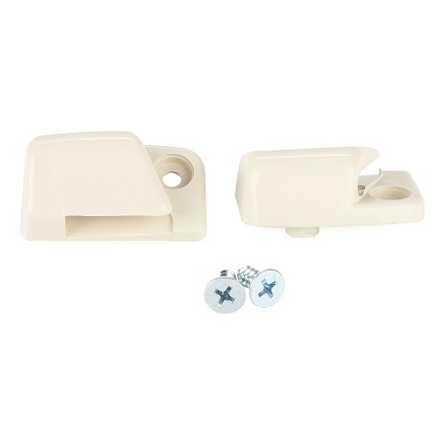     
                
                
    Clips brancos de bloqueio da pala de sol para VW Beetle & Karmann Ghia (08/1967) - conjunto de 2 - VB11100
