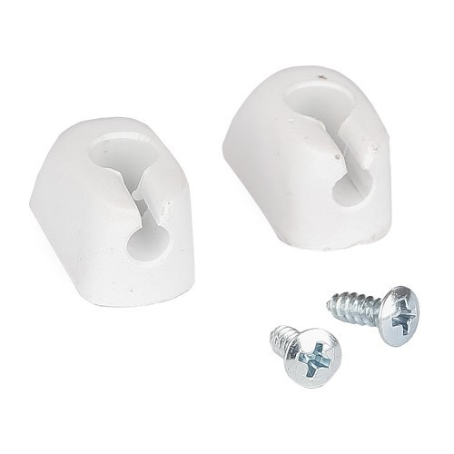     
                
                
    Clips de fixation Blancs cassé de pare-soleil pour Coccinelle & Combi 68 ->79 - par 2 - VB111560BL
