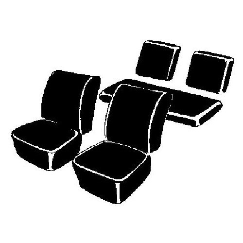  Jeu de housses de sièges TMI en vinyle noir pour 181 - VB181011-2 