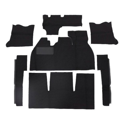     
                
                
    Moquettes noire pour Volkswagen Coccinelle 1200 / 1300 Berline (08/1968-07/1972), avec repose pieds - VB26002UN
