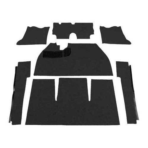     
                
                
    Moquettes noire pour Volkswagen Coccinelle 1200 / 1300 Berline (08/1968-07/1972), sans repose pieds - VB26015
