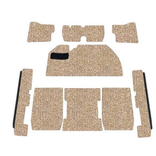     
                
                
    Moquettes beige pour Volkswagen Coccinelle 1200 / 1300 Berline (08/1972-), sans reposes pieds - VB26020
