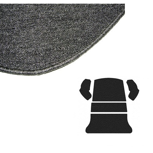  Moquette de coffre arrière grise "salt & pepper" pour Volkswagen Coccinelle Berline 65 ->72 - VB26020UG 