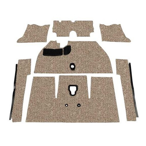     
                
                
    Moquettes beige pour Volkswagen Coccinelle 1302 Berline (08/1970-07/1972), sans repose pieds - VB26024
