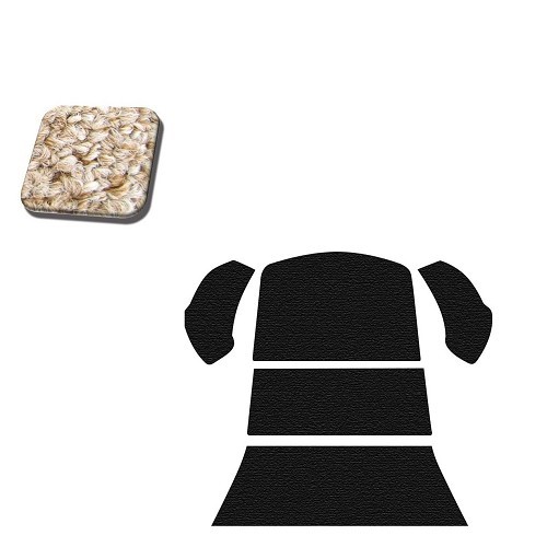     
                
                
    Moquette de coffre arrière beige "oatmeal" pour Volkswagen Coccinelle Berline 73 ->78 - VB26031
