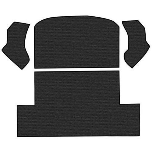  Kit moquette arrière noire pour Volkswagen Coccinelle sans banquette - VB26040 