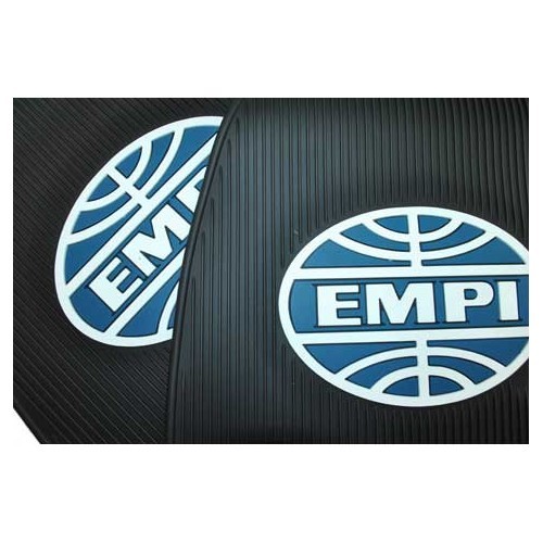  Tapis avant caoutchouc noir "EMPI" pour Volkswagen Coccinelle & Buggy - 2 pièces" - VB26105-2 