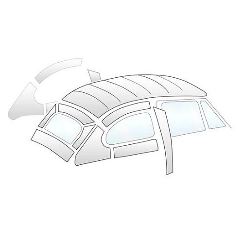 Deluxe beige fabric roof lining for Volkswagen Beetle 53 ->60 - VB28220-1 
