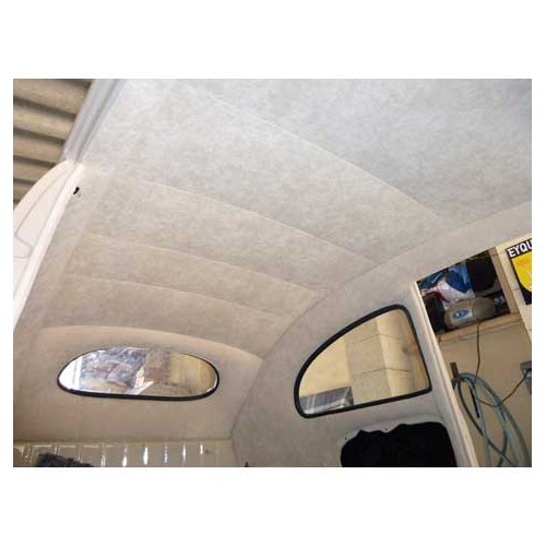  Deluxe ivory-coloured fabric roof lining for Volkswagen Beetle 53 ->60 - VB28222 