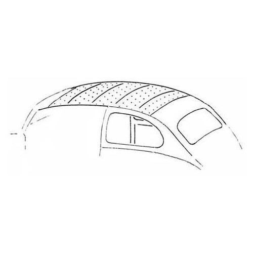  Offwhite vinyl rectangular roof panel lining for standard Beetle Hatchback 1200 72 ->78 - VB28710-1 