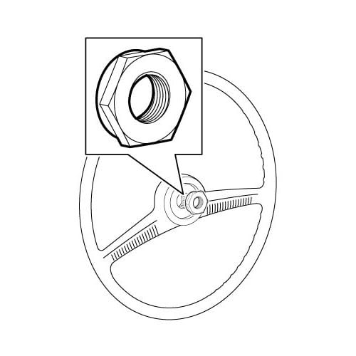  Nut to attach the steering wheel on the steering column for Volkswagen Beetle ->59 - VB34907-1 
