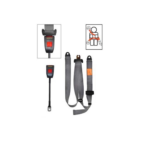     
                
                
    SECURON Frontgurt Grau 3-Punkt-Gurt mit Schaft - VB38064
