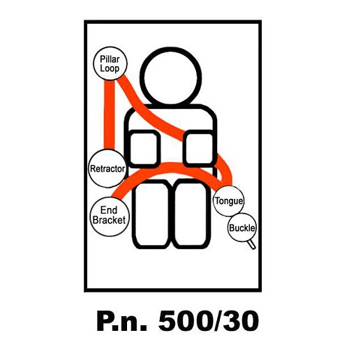 Cintura di sicurezza universale SECURON per la parte anteriore, modello a 4 punti e arrotolatore - Blu - VB38092