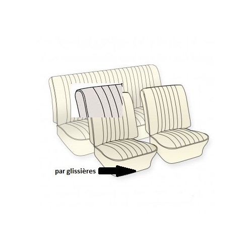  TMI embossed vinyl seat covers for Volkswagen Beetle Sedan 65 -&gt;67 - VB431124G 