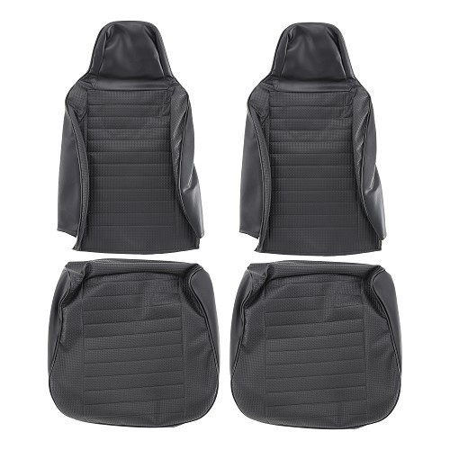     
                
                
    Coprisedili in vinile nero in rilievo TMI per Volkswagen Cox Berlina 74 ->76 (USA) - VB43112801
