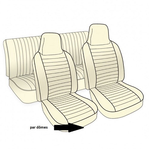  Housses de sièges TMI en vinyle gaufré pour Volkswagen Coccinelle Berline 74 ->76 (USA) - VB43120 