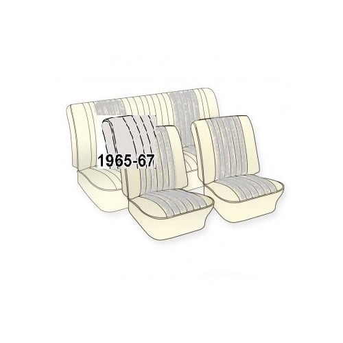  Housses de sièges TMI 2 tons couleurs & textures au choix pour Volkswagen Coccinelle Berline 65 ->67 - VB441124C 