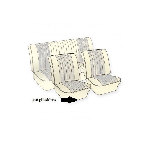  Housses de sièges TMI 2 tons couleurs & texture au choix pour Volkswagen Coccinelle berline 68 ->72 Europe - VB441130C 