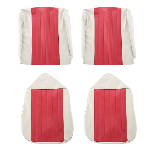     
                
                
    Housses de sièges TMI 2 tons pour Volkswagen Coccinelle berline 68 ->72 Europe - Greige, rouge moyen - VB441130CB
