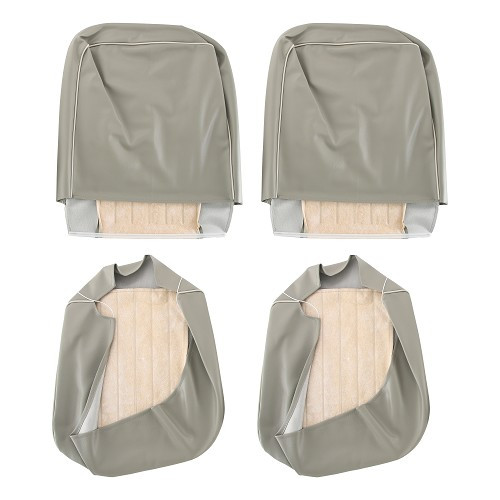 Housses de sièges TMI 2 tons pour Volkswagen Coccinelle Berline 58 ->64 - Gris souris 16 (ext) / Beige clair 05 (int) - VB44146