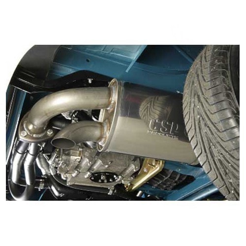  Escape de aço inoxidável CSP "Python" 38 mm sem aquecedor para VW Combi 1600 50 -&gt;71 - VC20238-2 