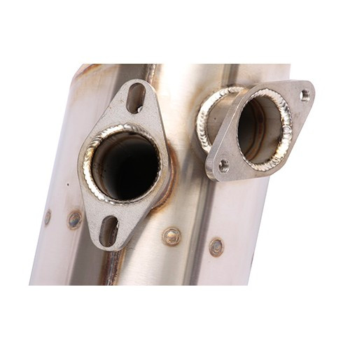 Scarico Vintage Speed Hi Performance in acciaio inox a doppia uscita senza riscaldatore per VOLKSWAGEN Beetle e Karmann-Ghia con motore tipo 1 (1300-1600cc) - VC20325