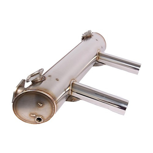 Scarico Vintage Speed Hi Performance in acciaio inox a doppia uscita senza riscaldatore per VOLKSWAGEN Beetle e Karmann-Ghia con motore tipo 1 (1300-1600cc) - VC20325