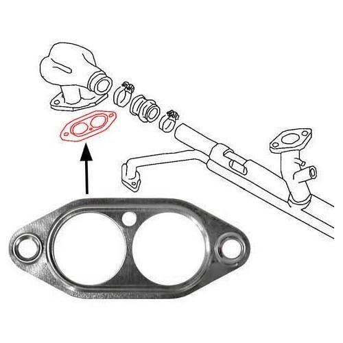  Gasket between cylinder head and manifold for Volkswagen 1300 / 1600 double intake engine - VC40304-1 
