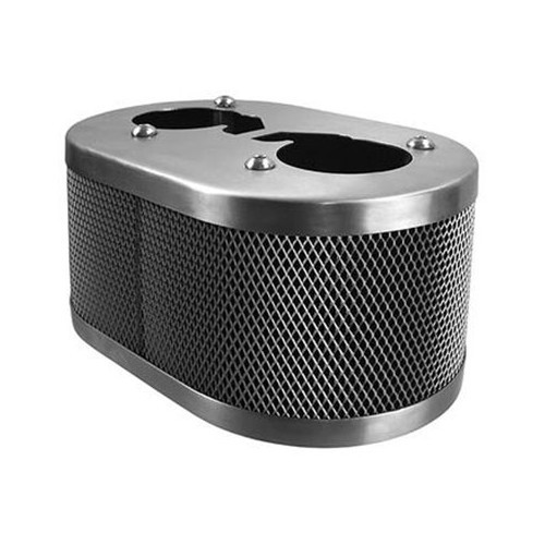 Filtre à air ovale Vintage Speed INOX pour carburateur Weber IDF / Dellorto / HPMX - VC42809