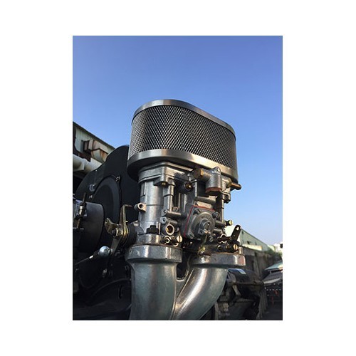 Filtro dell'aria ovale Vintage Speed INOX per carburatore Weber IDF / Dellorto / HPMX - VC42809-10 
