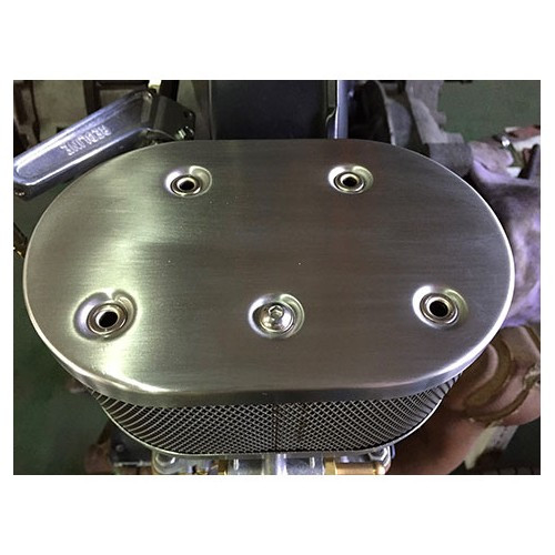 Filtre à air ovale Vintage Speed INOX pour carburateur Weber IDF / Dellorto / HPMX - VC42809