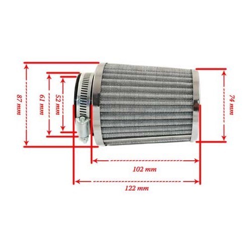  Performance air filter for Solex / ICT carburetors - VC45007-3 