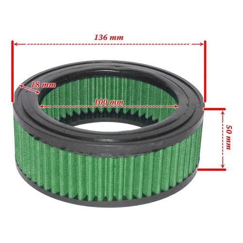 Filtro aria cromato Performances GREEN su carburatore Solex per Volkswagen Beetle  - VC45202