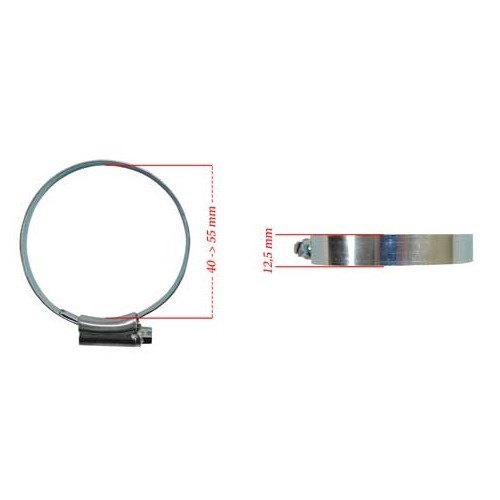 1 tightening clamp on fuel filler pipe for Volkswagen Beetle 68-> - VC47107